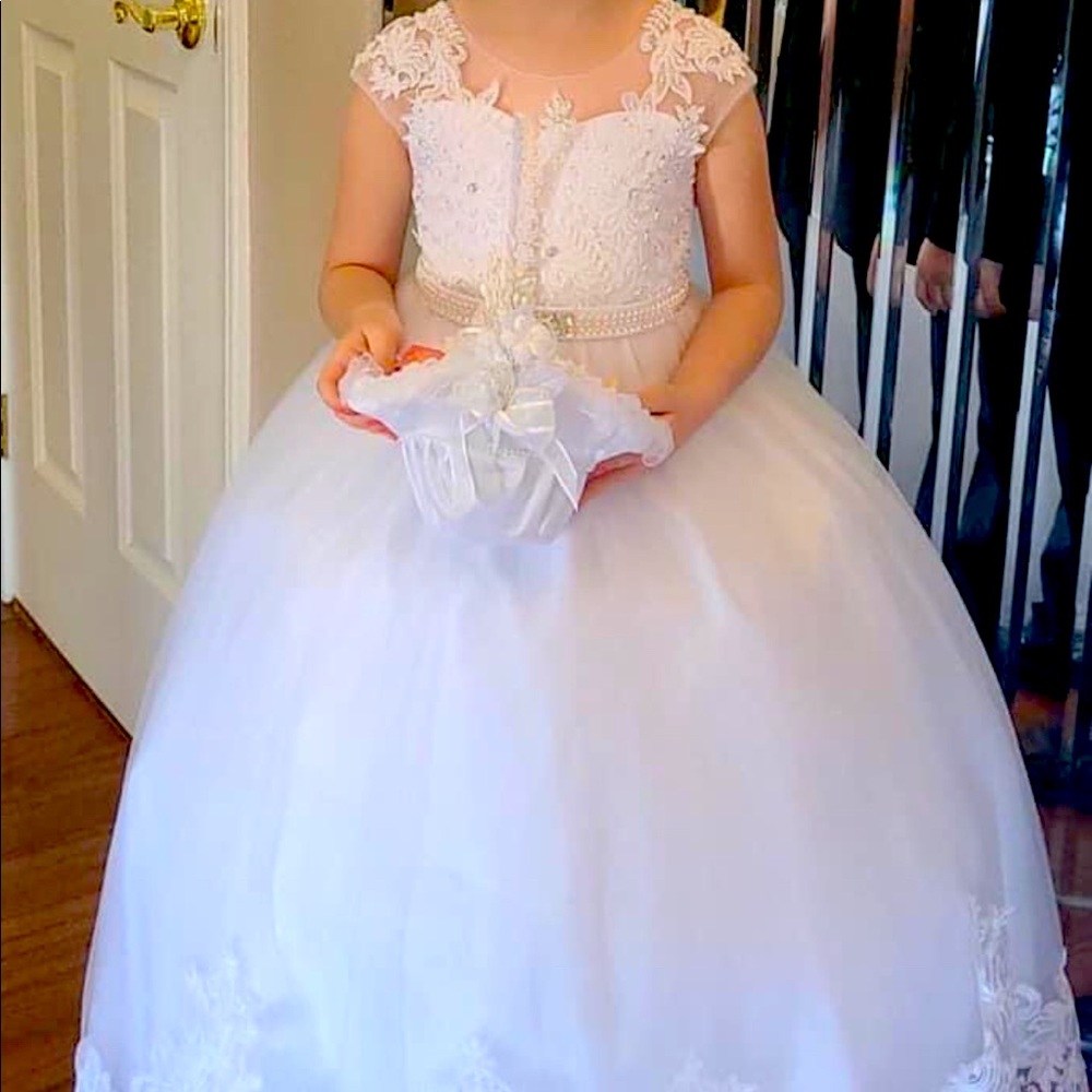 Little girls flower girl/ baptism dress